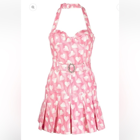 ALESSANDRA RICH Heart-print Halterneck Mini Dress - Picture 6 of 9